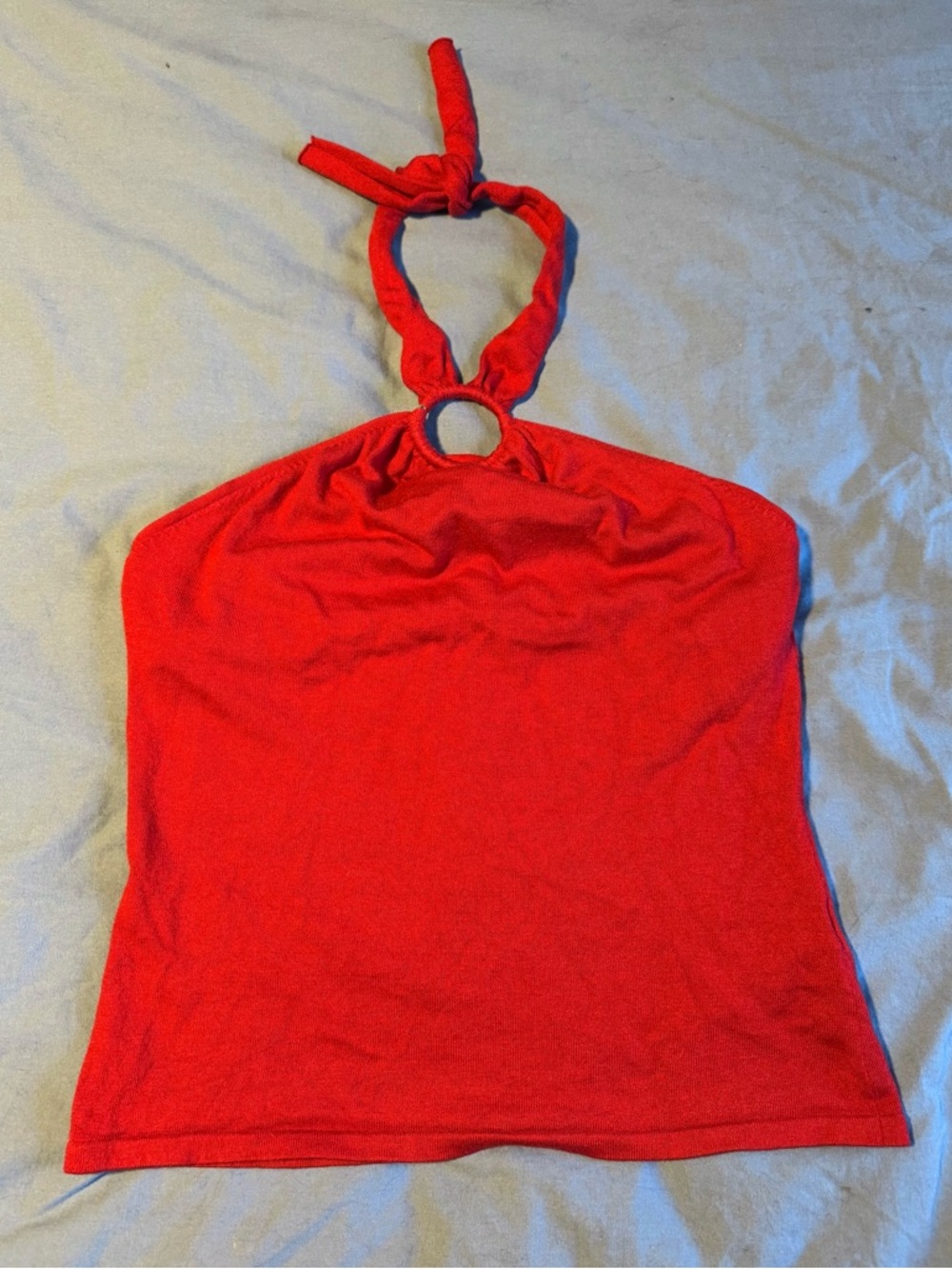 Vintage Y2K The Limited Red Knit Silk Cashmere Blend Halter Top Medium